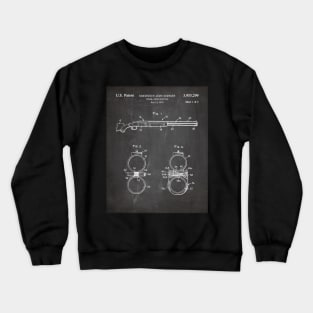 Remington Shotgun Patent - Police Officer Law Enforcement Art - Black Chalkboard Crewneck Sweatshirt